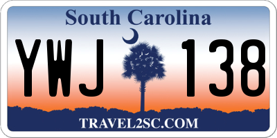 SC license plate YWJ138