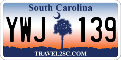 SC license plate YWJ139