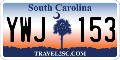 SC license plate YWJ153