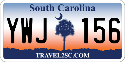 SC license plate YWJ156