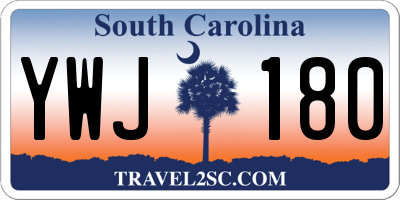SC license plate YWJ180