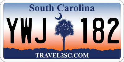 SC license plate YWJ182