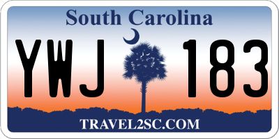 SC license plate YWJ183