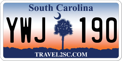 SC license plate YWJ190