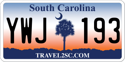 SC license plate YWJ193