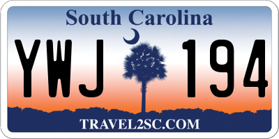 SC license plate YWJ194