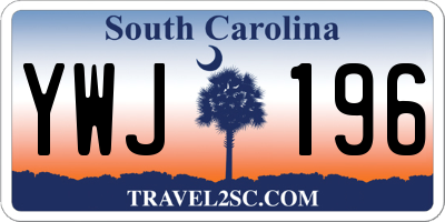 SC license plate YWJ196