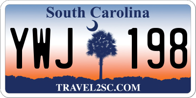 SC license plate YWJ198