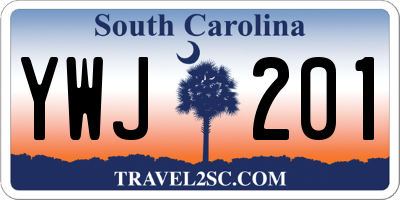 SC license plate YWJ201
