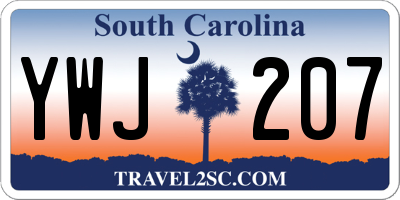 SC license plate YWJ207