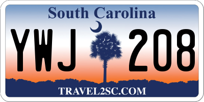 SC license plate YWJ208