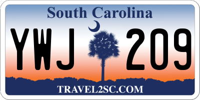 SC license plate YWJ209