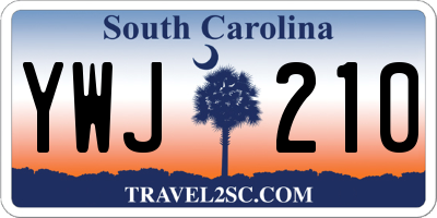 SC license plate YWJ210