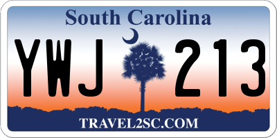 SC license plate YWJ213