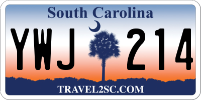 SC license plate YWJ214