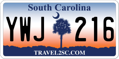 SC license plate YWJ216