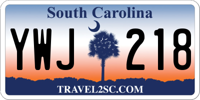 SC license plate YWJ218