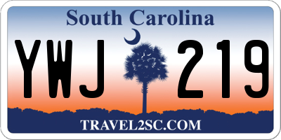 SC license plate YWJ219