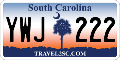 SC license plate YWJ222