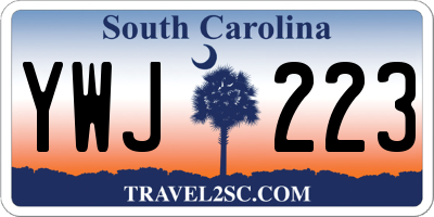 SC license plate YWJ223