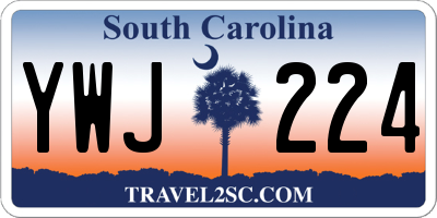 SC license plate YWJ224