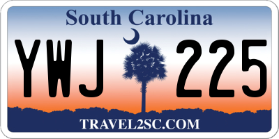 SC license plate YWJ225