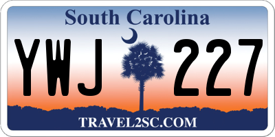 SC license plate YWJ227