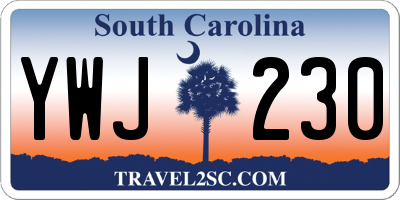 SC license plate YWJ230