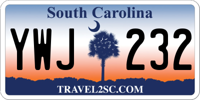 SC license plate YWJ232