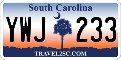 SC license plate YWJ233