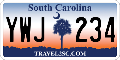 SC license plate YWJ234