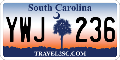 SC license plate YWJ236