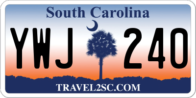SC license plate YWJ240