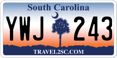 SC license plate YWJ243