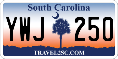 SC license plate YWJ250