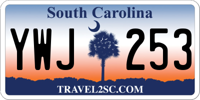 SC license plate YWJ253
