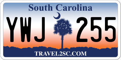 SC license plate YWJ255