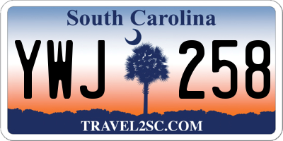 SC license plate YWJ258