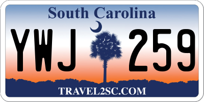 SC license plate YWJ259