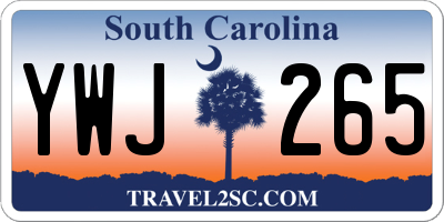 SC license plate YWJ265