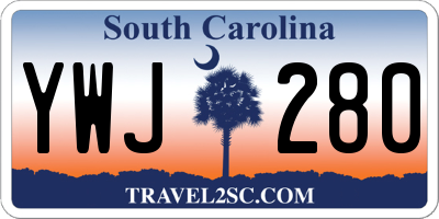 SC license plate YWJ280