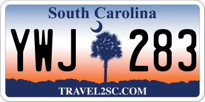 SC license plate YWJ283