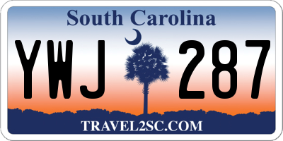 SC license plate YWJ287