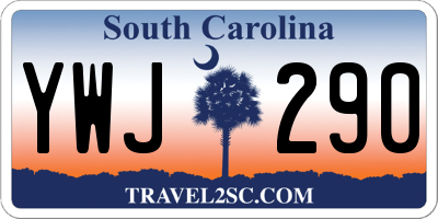 SC license plate YWJ290