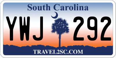 SC license plate YWJ292