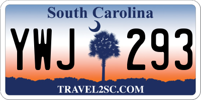 SC license plate YWJ293