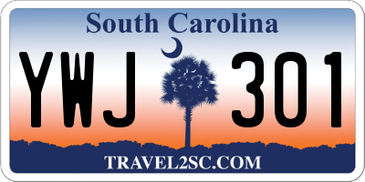 SC license plate YWJ301