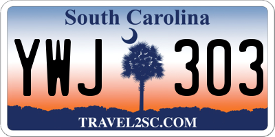 SC license plate YWJ303