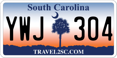 SC license plate YWJ304