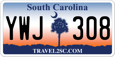 SC license plate YWJ308